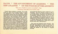 The Advancement of Learning (caption)
