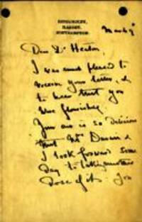 Letter from William Erasmus Darwin to Dr. Heaton