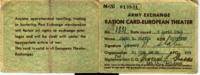 Army Exchange Ration Card - European Theater