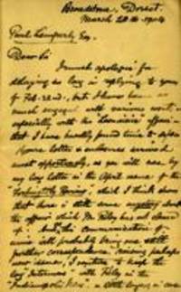 Letter from Alfred Russel Wallace to Paul Lemperly