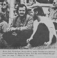 Jack Nicholson sits with students