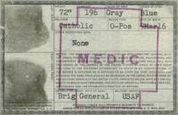 Joe Foley's Medic Identification Card