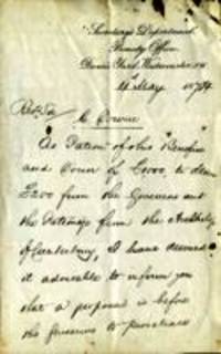 Letter from Joseph K. Aston to John Brodie Innes