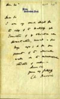 Letter from Charles Darwin to unknown