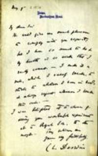 Letter from Charles Darwin to A. H. Garrod [Alfred Henry Garrod], 9449