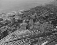 Downtown Cleveland, exterior, aerial view