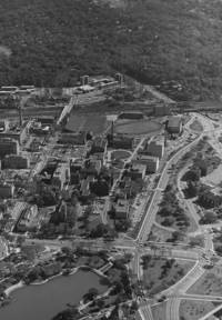 Case and Western Reserve University campuses, exterior, aerial view