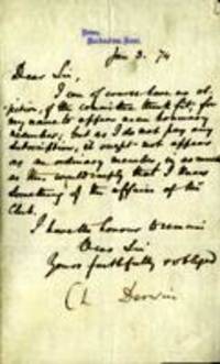 Letter from Charles Darwin to Unknown, 9224