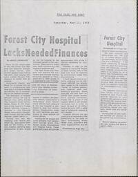 Forest City Hospital lacks needed finances