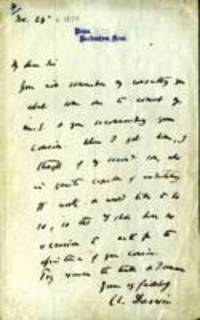 Letter from Charles Darwin to Unknown, 9163