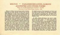 Paradise Regained, Samson Agonistes, and Other Poems