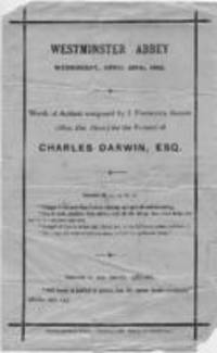 Printed note from Darwin's funeral
