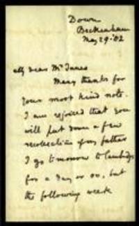 Letter from Francis Darwin to John Brodie Innes