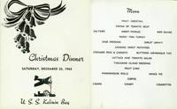 Christmas Dinner Menu, USS Kalinin Bay, 1943