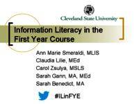Information Literacy in the First Year Course