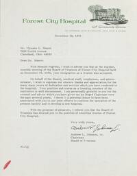 Dr. Mason resigns from Forest City Hospital Board of Trustees