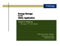 Energy Storage for the Utility Application