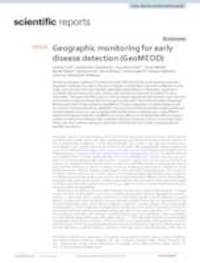 Geographic Monitoring for Early Disease Detection (GeoMEDD)