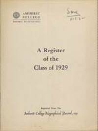 Amherst College : a register of the class of 1929