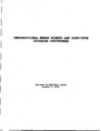 International Human Rights Law Institute Database Procedures