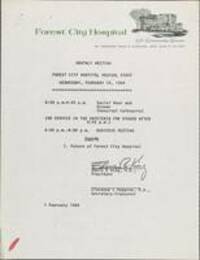 Forest City Hospital medical staff meeting associated documents, Feb 1968-Oct 1973