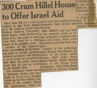 Newspaper article describing volunteer efforts to support Israel