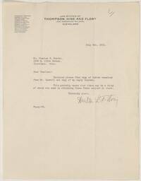 Correspondence, A-H, 1921-1922