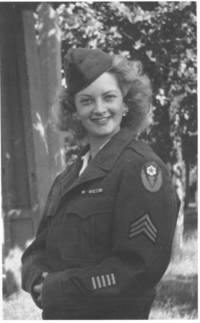 Photograph of Louise Andrianne Wearing Frank Aleksandrowicz's US Army Uniform