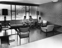 Students relax in a dormitory lounge