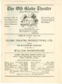 Program for The Old Globe Theatre