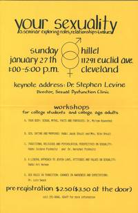 Flyer advertising a seminar on sexuality sponsored by Hillel