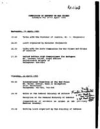 Commission of Experts on War Crimes Schedule for 21-23 April 1993