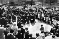Protest demonstration at President Morse inauguration