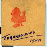 Menu for Thanksgiving, 1945