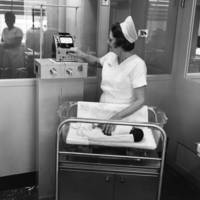 Nurse cares for newborn baby