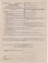 Application for Sugar Ration Book