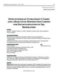 Effectiveness of Ultraviolet-C Light and a High-Level Disinfection Cabinet for Decontamination of N95 Respirators
