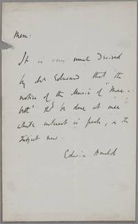 Autograph letters of Edwin Arnold