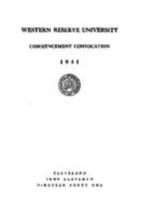 Western Reserve University Commencement Convocation, 6/11/1941