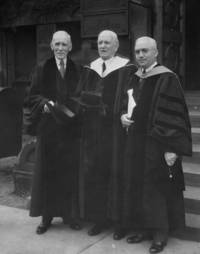 Frank Quail, Charles Thwing, and William Wickenden at Wickenden inauguration
