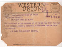 Western Union Telegram from Adjutant General Ulio to Joe Korosec's Mother Helen Korosec, 31 May 1945