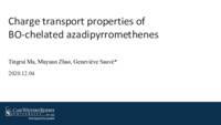 Charge transport properties of BO-chelated azadipyrromethenes