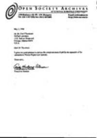 Letter from Trudy Huskamp Peterson to M. Cherif Bassiouni