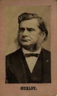 Photograph of Thomas Huxley with note