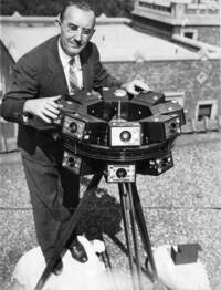 John G. Albright with scientific equipment