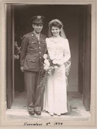 Wedding Portrait of Ed and Mimi Ormand, Cheltenham, England, 8 November 1944