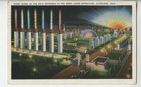 Night Scene of the Main Entrance to the Great Lakes exposition, Cleveland, Ohio