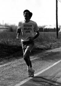 Runner running his leg of Hudson Relay race