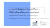 A Simplified Approach to Quantifying a Child’s Bilingual Language Experience