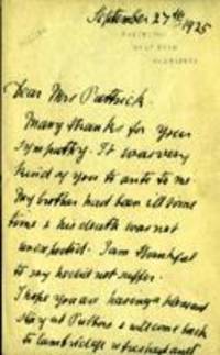 Letter from George Howard Darwin to Mrs. Pattrick